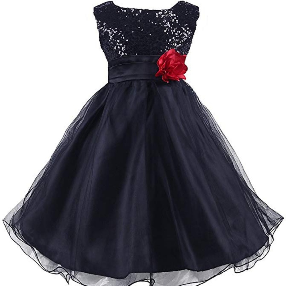 Little Girls' Sequin Mesh Tulle Dress Sleeveless